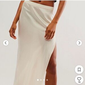Free People Intimately Ivory Maxi Slip Skirt NWT size Small